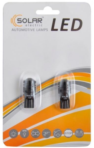Лампа светодиодная LED Solar 0.5W 1SMD white LS289_B2 T10 W2.1x9.5d 12 В