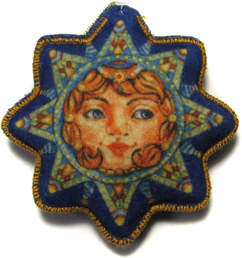 Подвеска фетровая Звездочка Ярило синяя 8,5 см