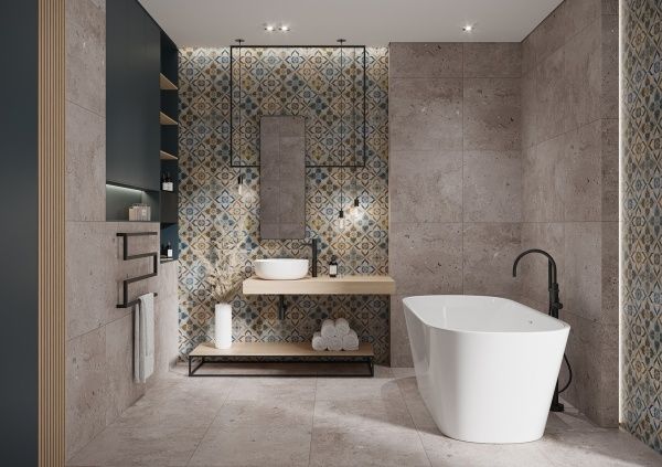 Плитка Ceramika Paradyz DARKSIDE GRYS PATERN 60х60 