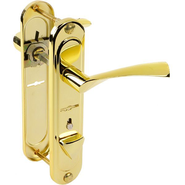 Ручка на планці BR-42-L сувальдний 42 мм полірована латунь