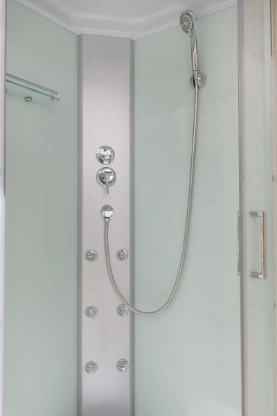 Гидромассажный бокс Water House ZQ-263 100x100 профиль хром, стекло прозрачное