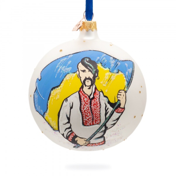 Ялинкова іграшка Козак 100 мм білий матовий К-1650-100