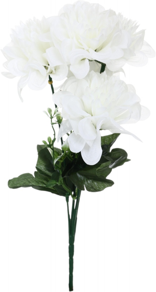 Букет георгин искусственный 5 цветков белый 29 см