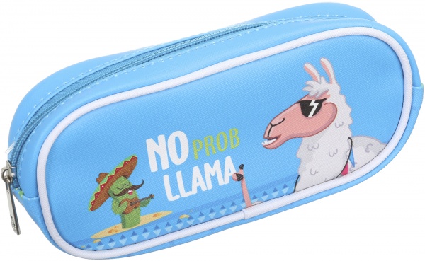 Пенал школьный Лама голубой