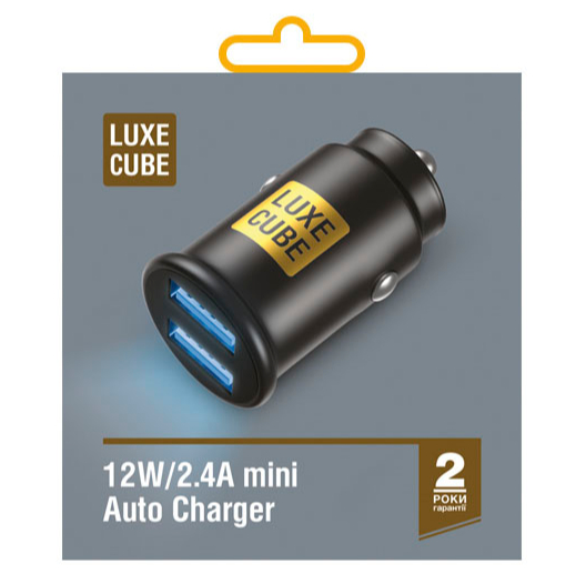 Адаптер автомобильный Luxe Cube 2.4А черный