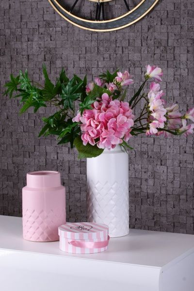 Ваза керамічна біла Matt 13,5х13,5х20 см