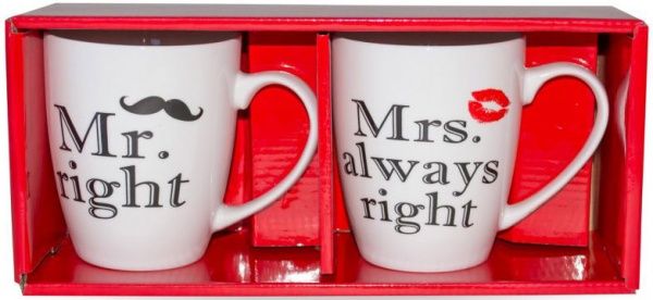 Набор чашек Mr.right & Mrs.always right 360 мл 2 шт. 21-272-053 Keramia