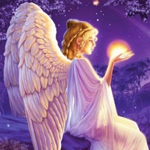 Набір для творчості зі стразами на підрамнику Янгол-охоронець 30x30 см Діамантові ручки 