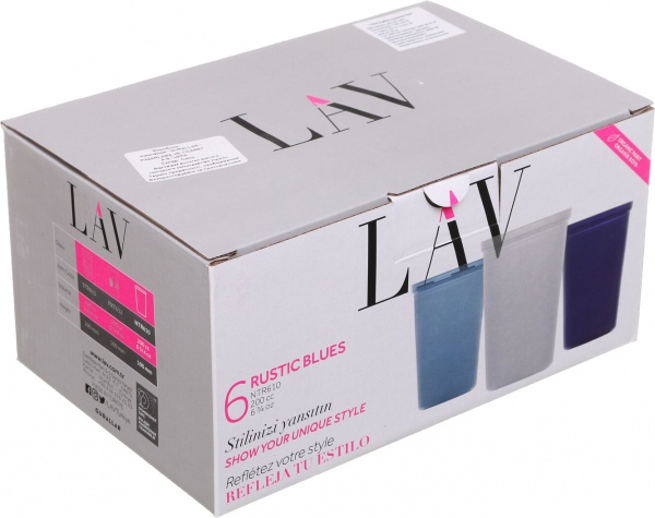 Набір склянок різнокольоровий 7-035 200 мл 6 шт. 