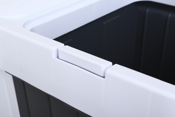 Корзина для белья RIO двойная универсальная TWINS 561х342х589 мм 80 л белый/графитовый 