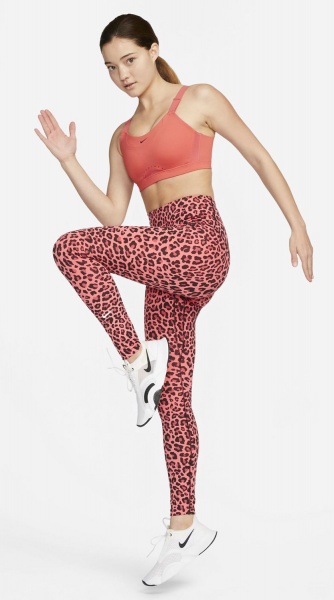 Лосини Nike W NK ONE DF HR TGHT LEOPARD DM7274-611 р.M рожевий
