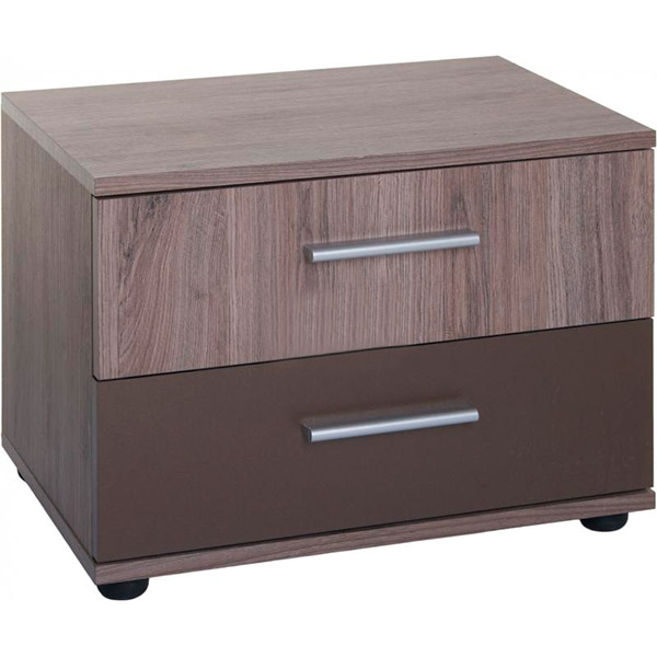 Тумба прикроватная 2s Джульетта бронза/дуб арканзас темный