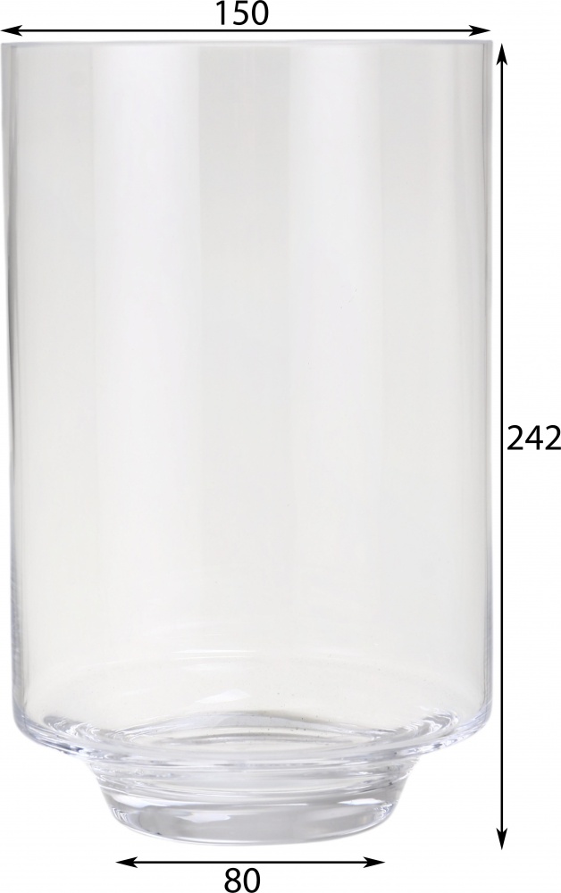 Ваза скляна Wrzesniak Glassworks Циліндр на ніжці 24 см прозора 15-3897