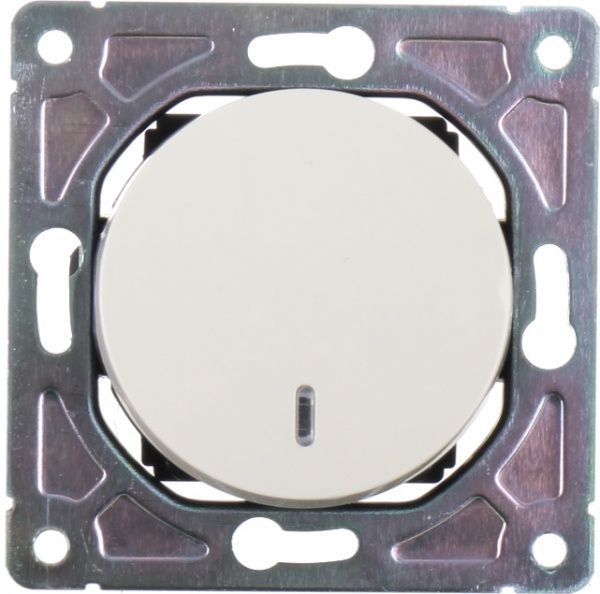 Вимикач одноклавішний HausMark Bela з підсвіткою 10 А 220В крем SNG-SWP,RD20MG1W1L-CR