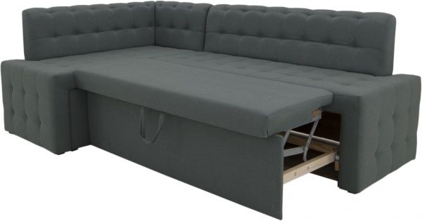 Куточок кухонний Кедр КАРАТ розкладний 7 тканина темно-сірий 