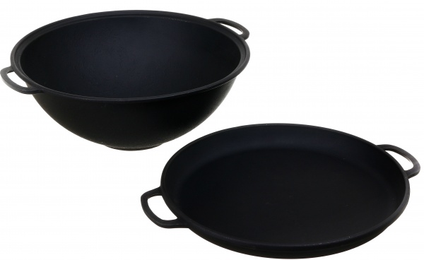 Казан ø400 мм 12 л узбецький WOK з кришкою-сковородою