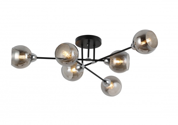 Люстра стельова Blitz 6x60 Вт E27 хром/чорний 8242-46 