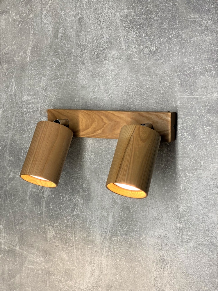 Спот Iterna накладний Alta 2xGU10 дерево світле LW072