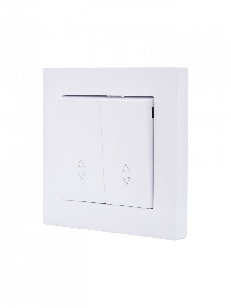 Выключатель проходной двухклавишный Lezard Vesna белый 742-0288-106