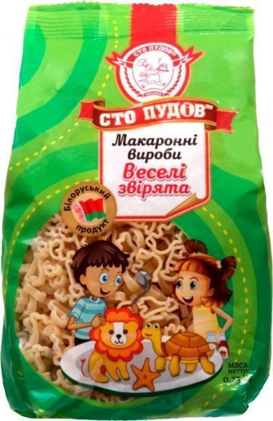 Макароны Сто пудов Весёлые житвоные 250 г 