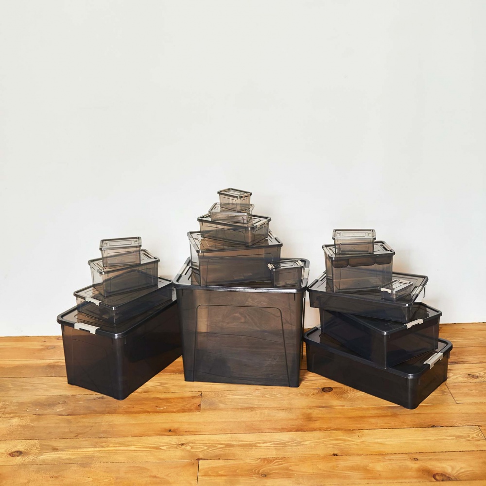 Ящик для зберігання Алеана 171019 Smart Box 18 л коричневий прозорий 210x290x390 мм