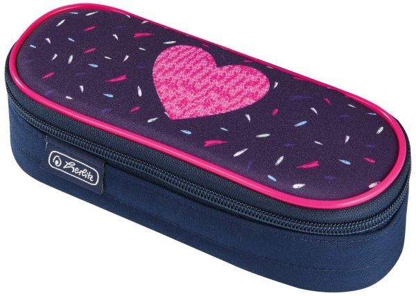 Пенал шкільний Case Flap Tropical Heart 50026302 Herlitz темно-синій