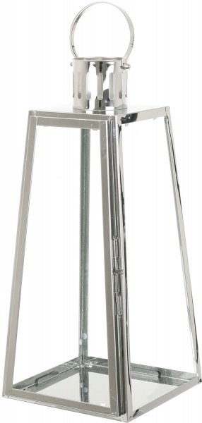 Підсвічник-ліхтар Jia 18х17х39 см сріблястий