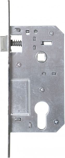 Ручка на планке Bruno + механизм 1025 + цилиндр 60 мм 49778 цилиндрический 62 мм матовый никель/хром