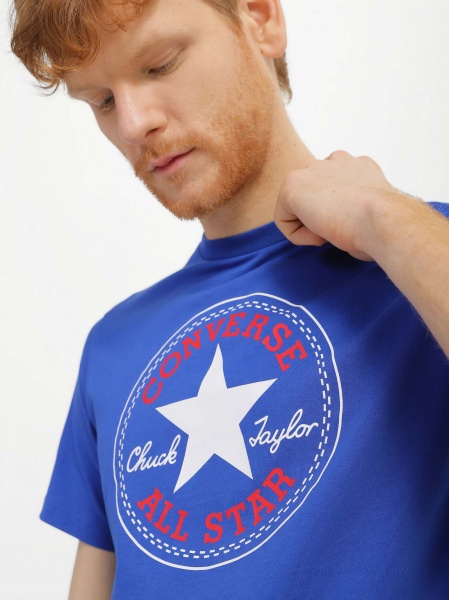 Футболка Converse STANDARD FIT CENTER FRONT CHUCK PATCH CORE TEE 10025459-400 р.M синій