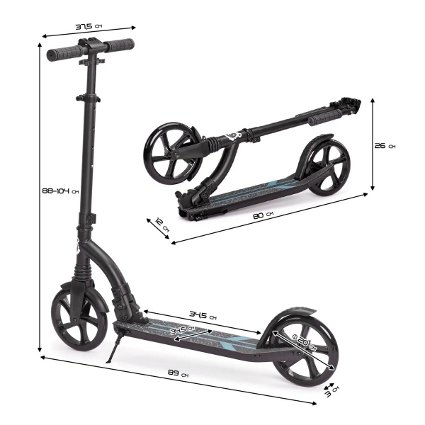 Самокат Kinderkraft Babytiger Spido черный BRSPID00BLK0000 