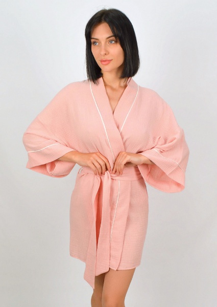 Халат жіночий Roksana Muslin 1164/11012 р. 46 рожевий