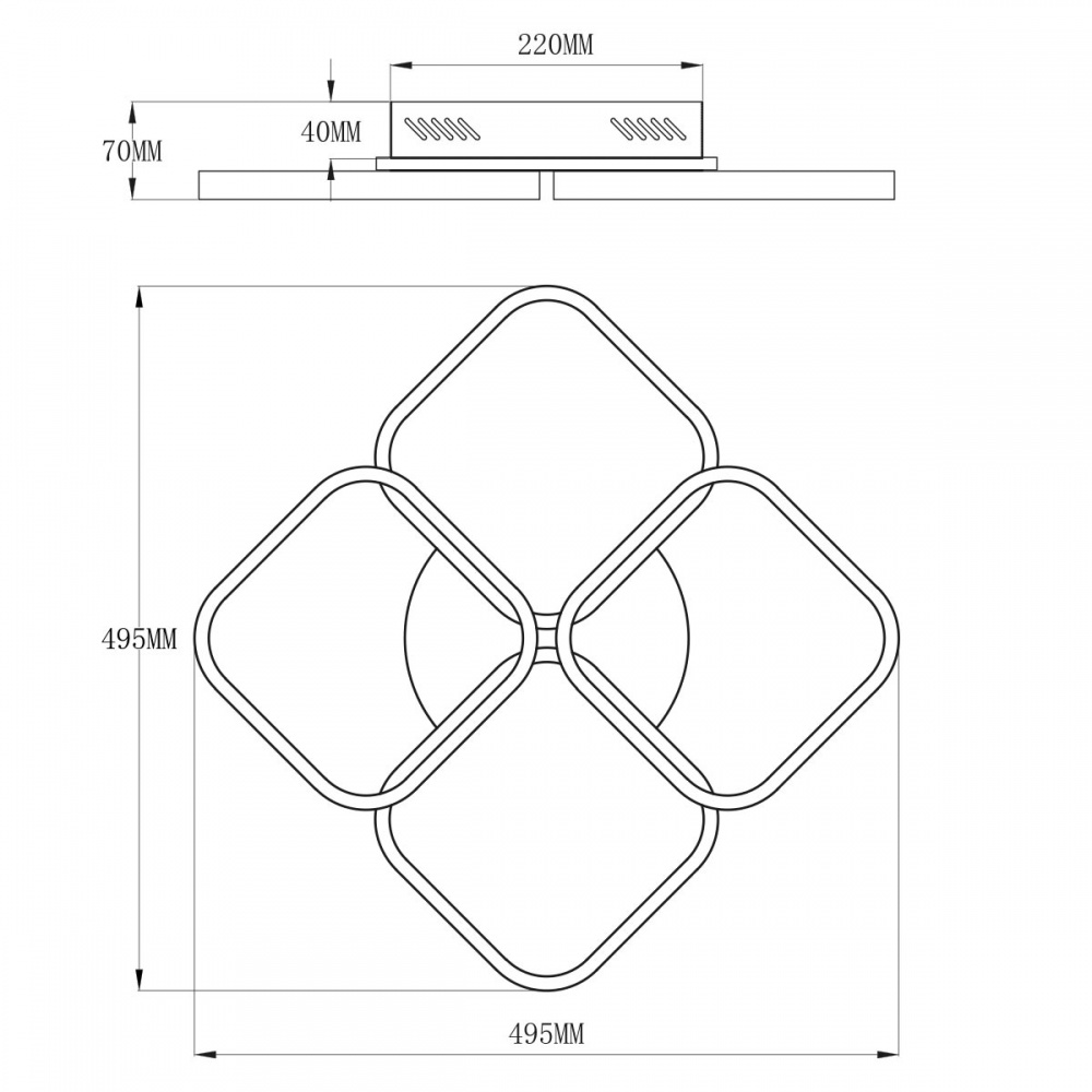 Люстра светодиодная LED CONCEPT BRISKA S 4x70 Вт белый