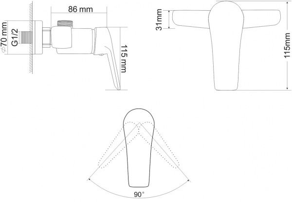 Смеситель для душа Rozzy Jenori Keel RBZ083-5