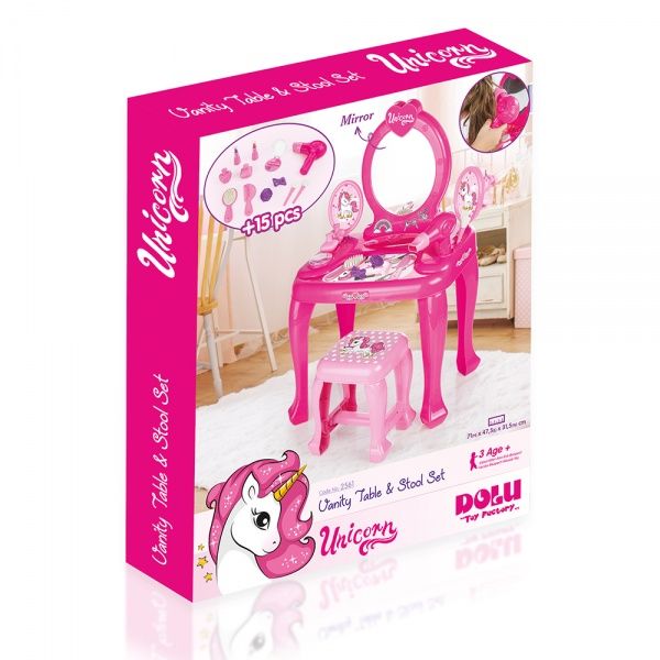 Игровой набор Dolu Детское трюмо розовое 2561