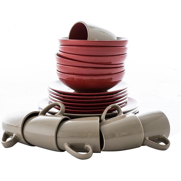 Набор столовый Due Mocco-Red 24 предмета