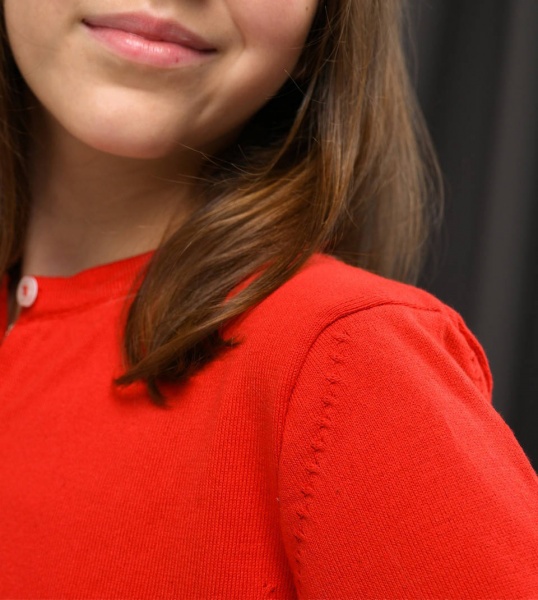 Кофтинка дитяча для дівчинки ART KNIT морквяно-червона р.128 1015 Червона 025417 