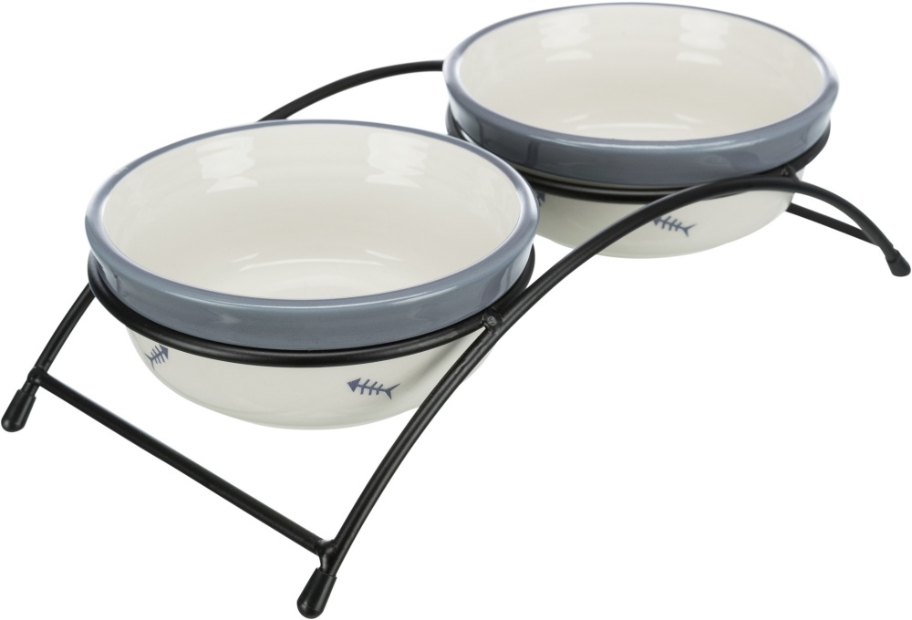 Миска подвійна Trixie на металевій підставці Eat on Feet 12 см 2x0,3 л