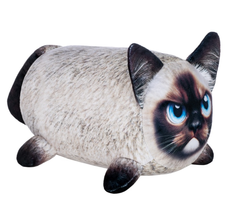 Мягкая игрушка подарочная INKATOYS Сиам серый с принтом PRII1_SU