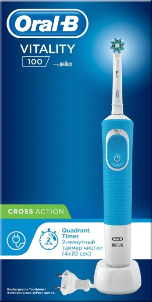 Электрическая зубная щетка Oral-B Sensitive Clean Vitality 100 Blue