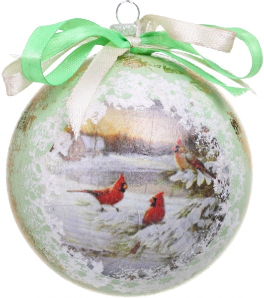 Шар новогодний Декупаж d 80 мм в ассортименте