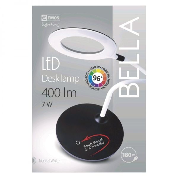 Настольная лампа офисная Emos 7 Вт бело-черный Z7598 