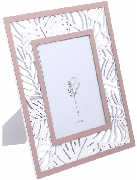 Рамка для фото Palm 1 фото 13х18 см белый с серебристым 