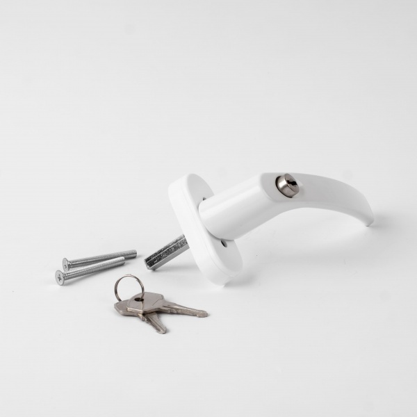 Ручка оконная кнопка-ключ ASTEX Venera біла Ral 9016 WH 108/37 