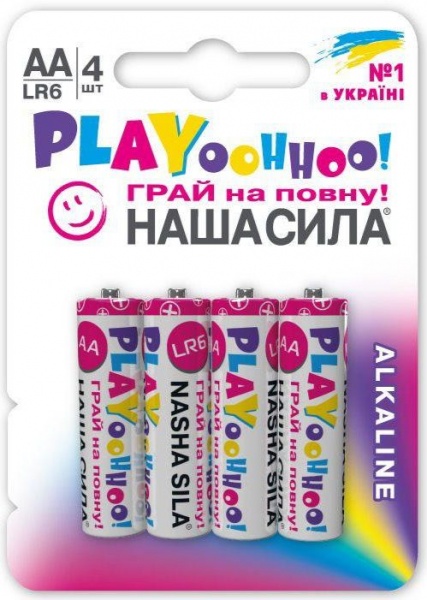 Батарейки НАША СИЛА LR6 PLAY 4 AA (пальчиковые) 4 шт. (3123) 