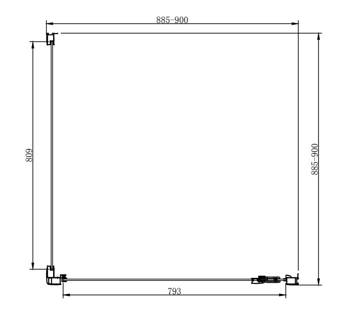 Душевое ограждение EGO квадратное распашное LEX CHROME 90х90х200 см