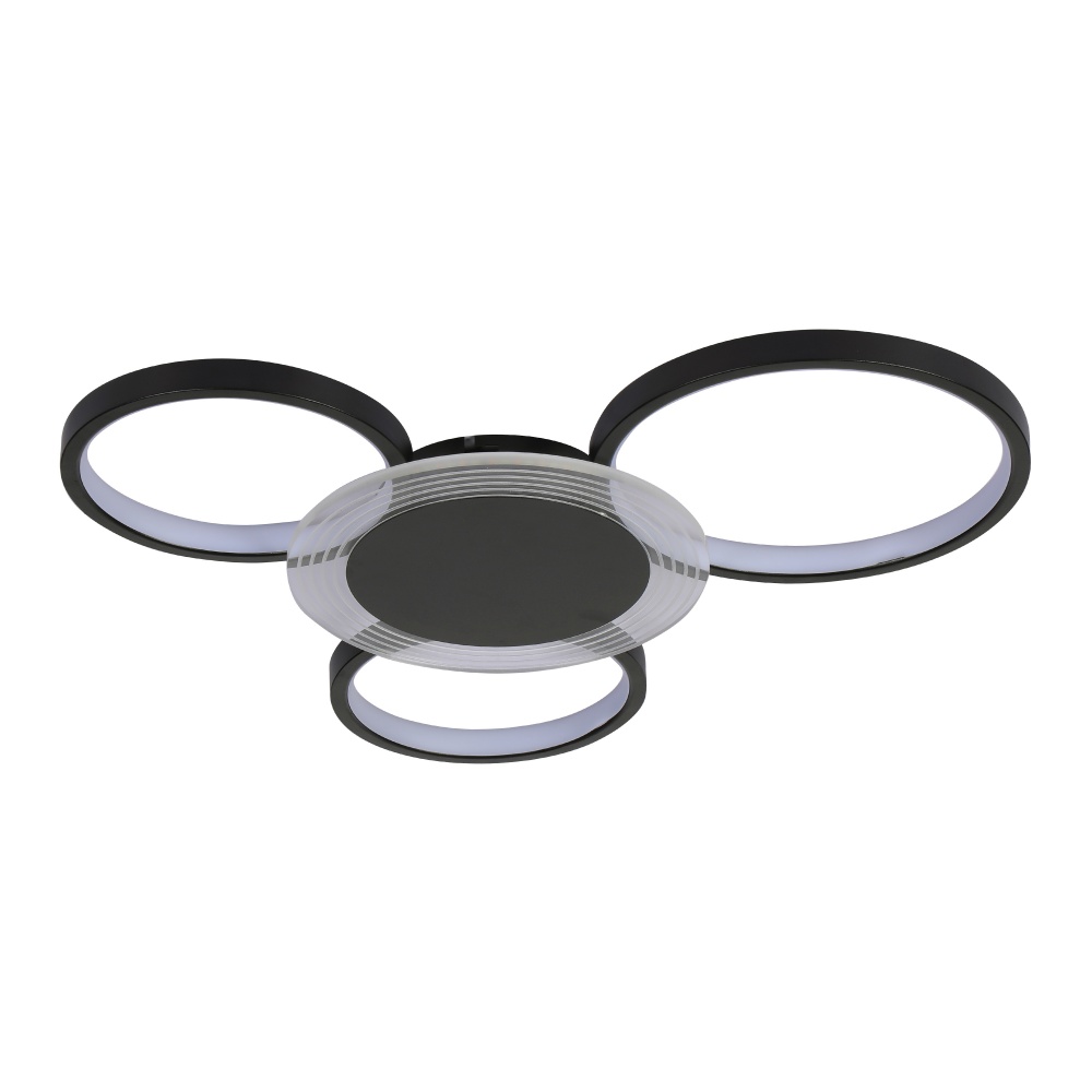 Люстра потолочная Miorro LED Vesta с пультом ДУ металл/пластик 3x50,4 Вт LED-модуль черный 51-311-096