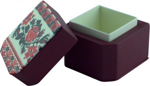 Скринька для прикрас Аглая 100х110х50 мм бордо\слонова кістка