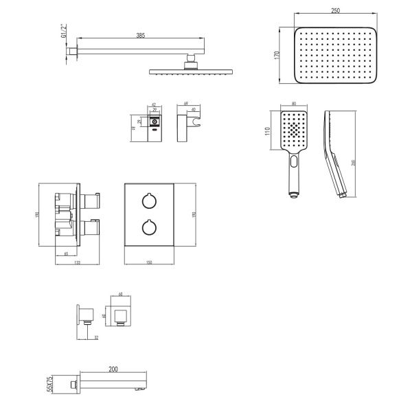 Душевой набор Imprese Centrum VR-51400 с изливом