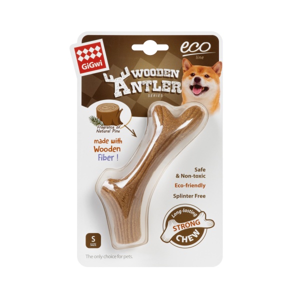 Игрушка для собак GiGwi Рог жевательный Wooden Antler S 2340