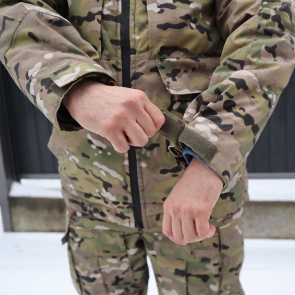 Куртка UkrCossacks бушлат тактическая зимняя мультикам с сумкой для транспортировки, р.48 р.M